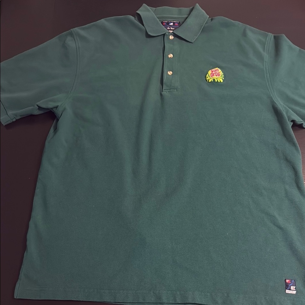 Sun Drop Port Authority green Polo‎ Shirt